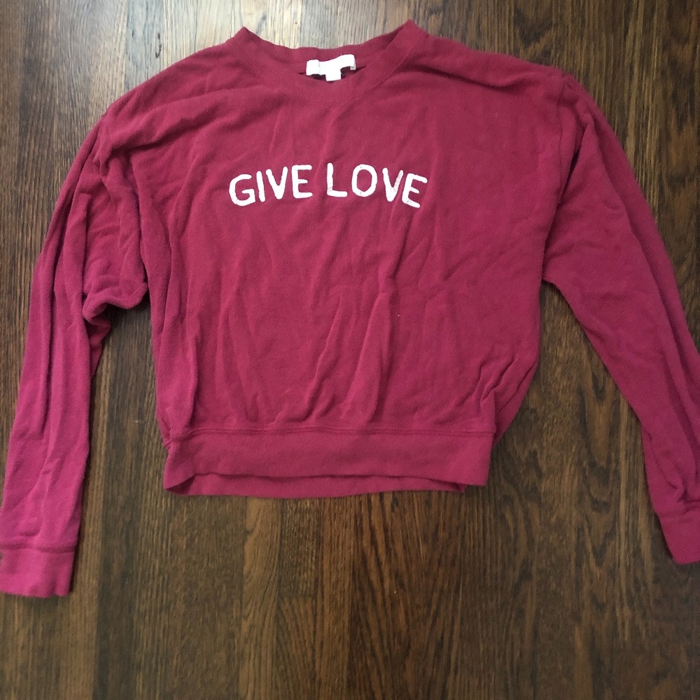 Cropped "Give Love" Sweatshirt